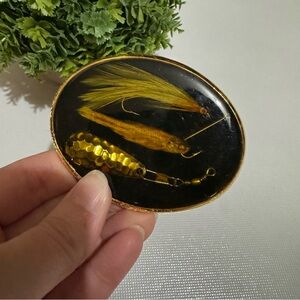 Von West USA‎ Vintage Gold Fishing Lure Belt Buckle Mens Fisherman Outdoor Hobby